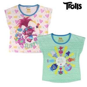 Child's Short Sleeve T-Shirt Trolls 8910 Green (size 4 years)