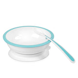 Bowl with Anti-Roll Suction Pad and Spoon for Babies