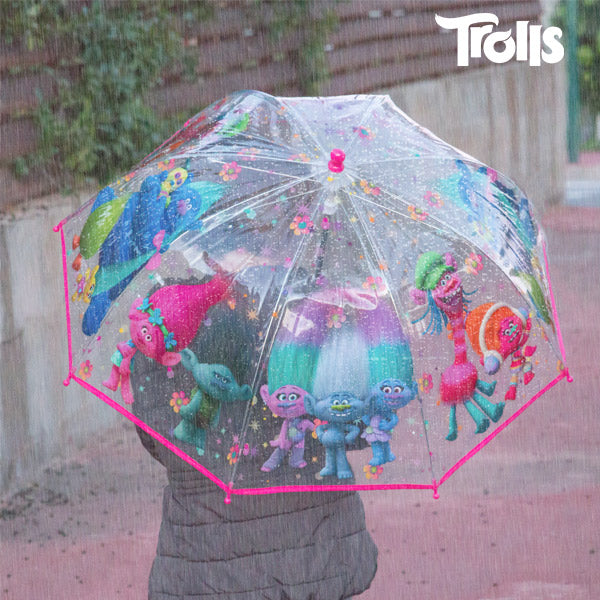 Trolls Fuchsia Transparent Bubble Umbrella