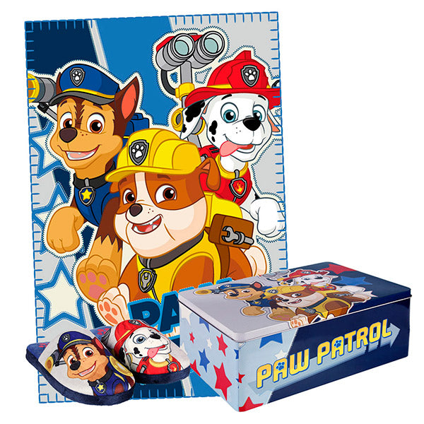 Paw Patrol Metal Box with Blanket and Slippers